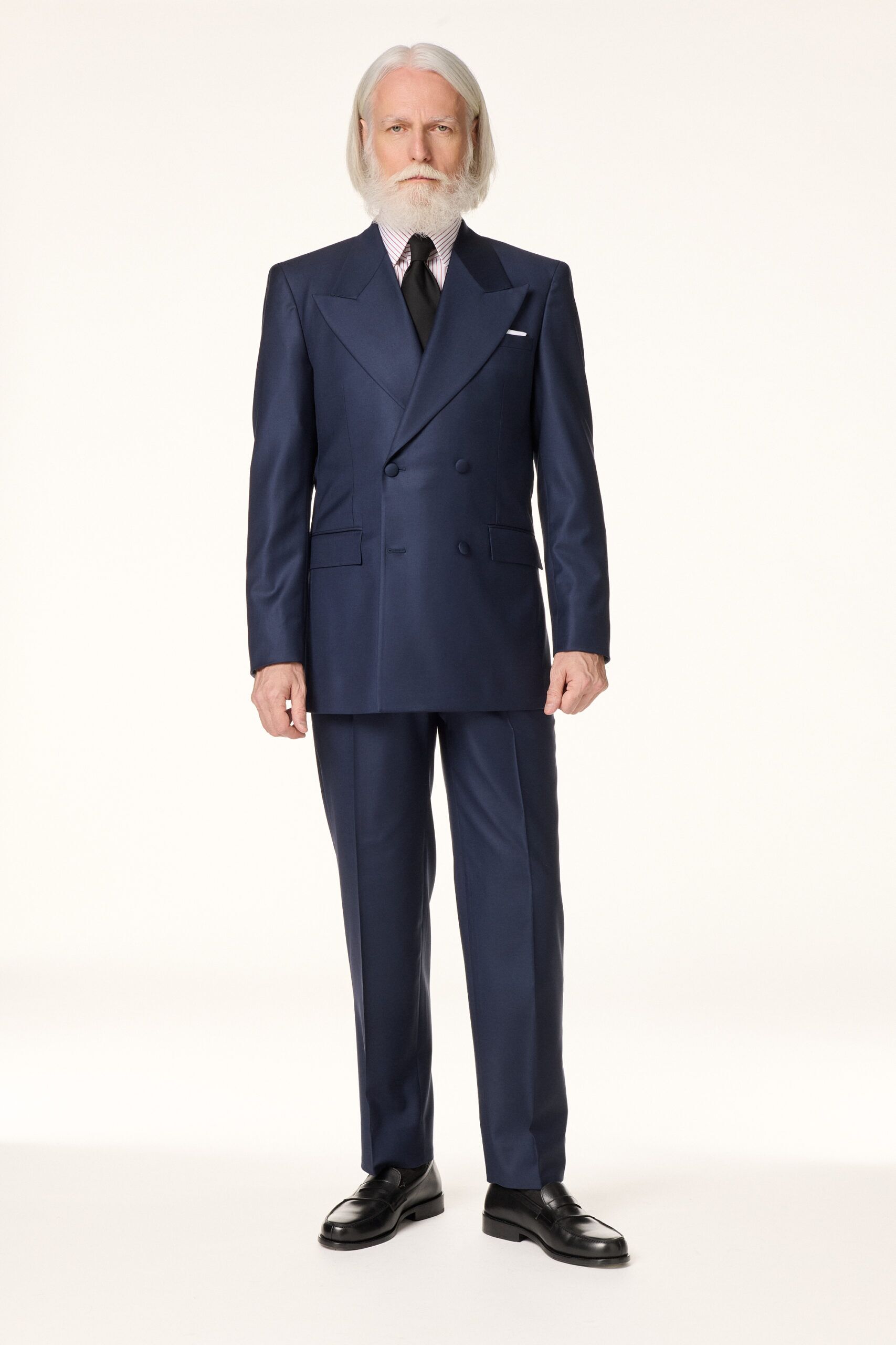 Navy Blue Double-Breasted Suit