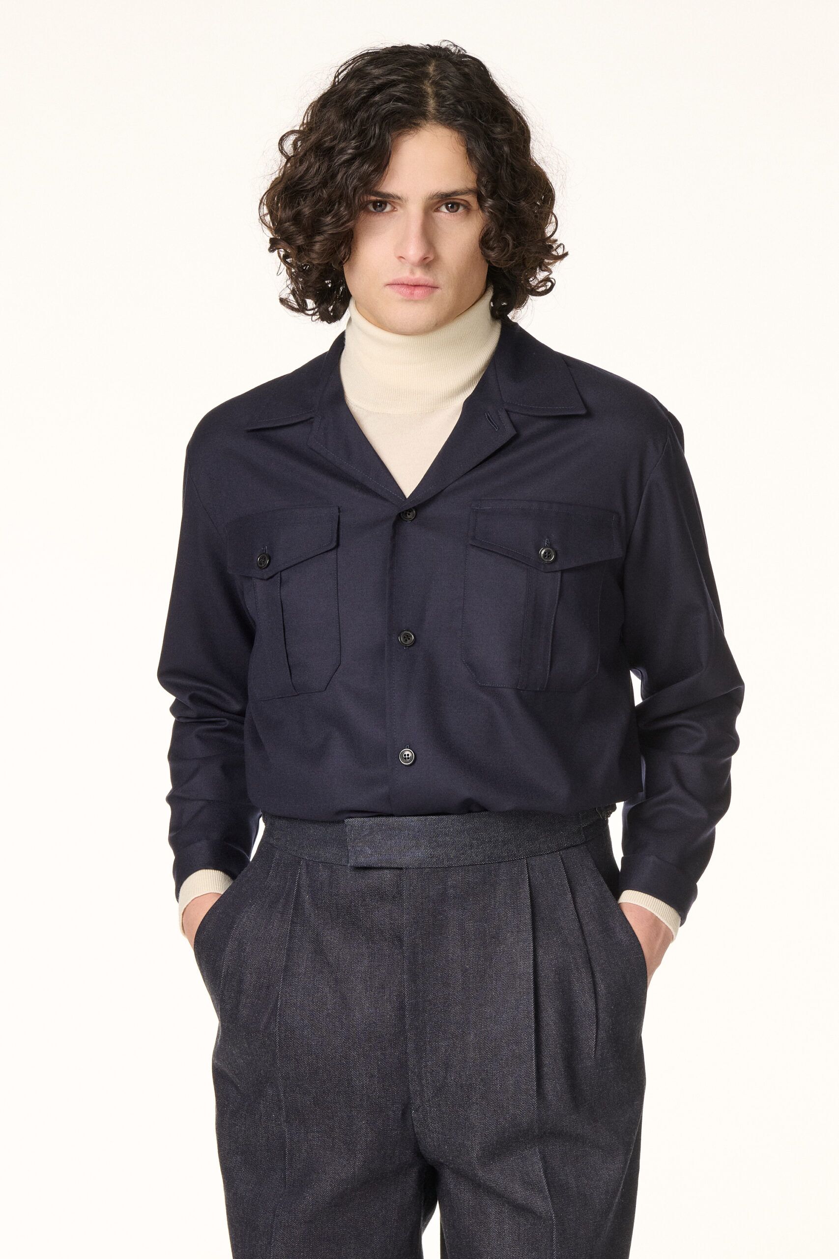 Sur-chemise Militaire Flanelle Bleu Marine