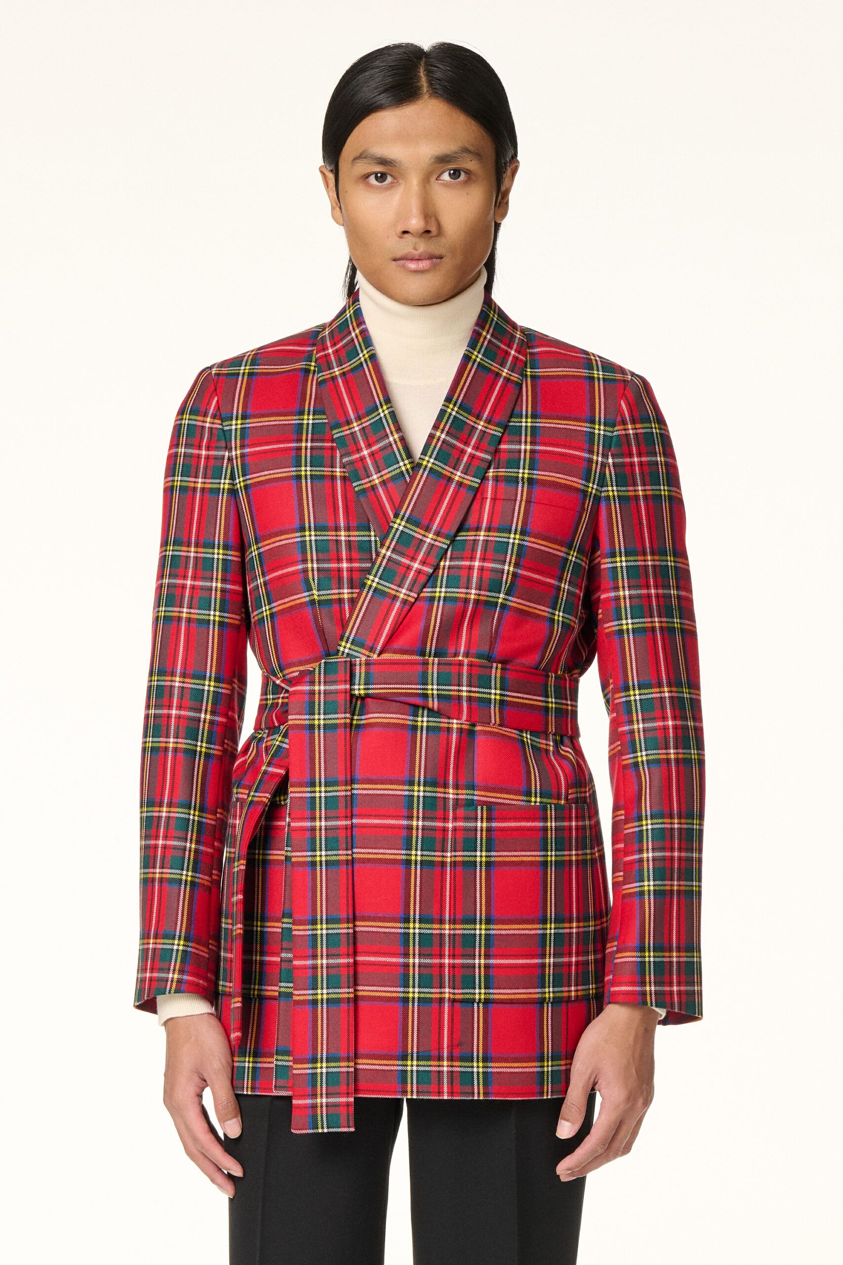 Veste Peignoir Tartan Rouge