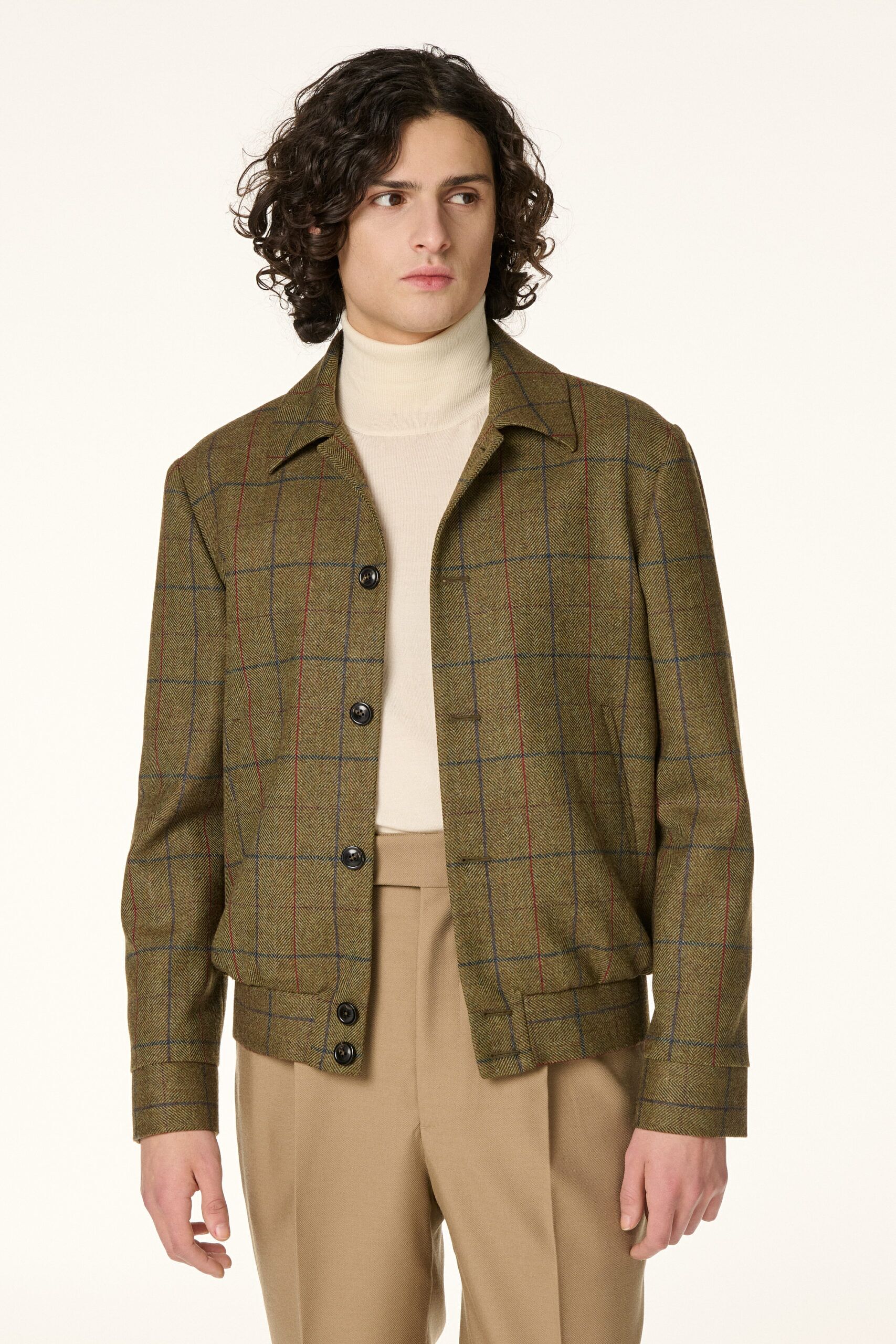 Blouson Tweed Marron Tabac