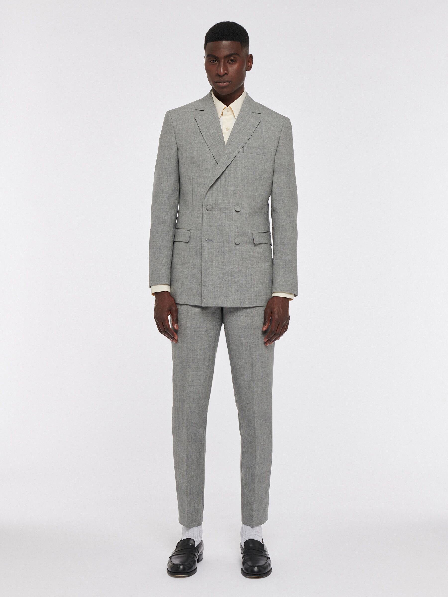 LIGHT GREY FRESCO COLD WOOL JACKET - Rives Paris