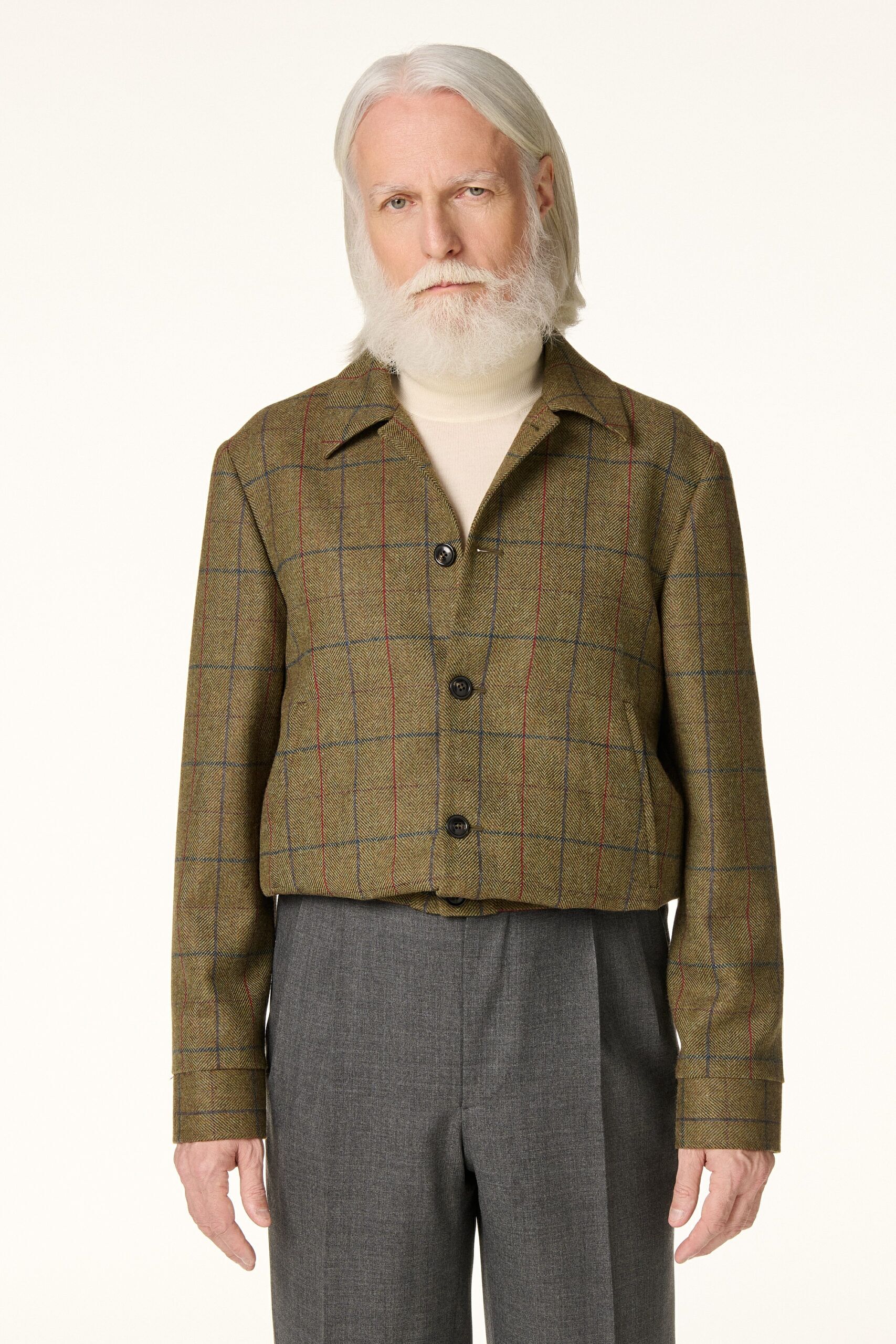 Blouson Tweed Marron Tabac