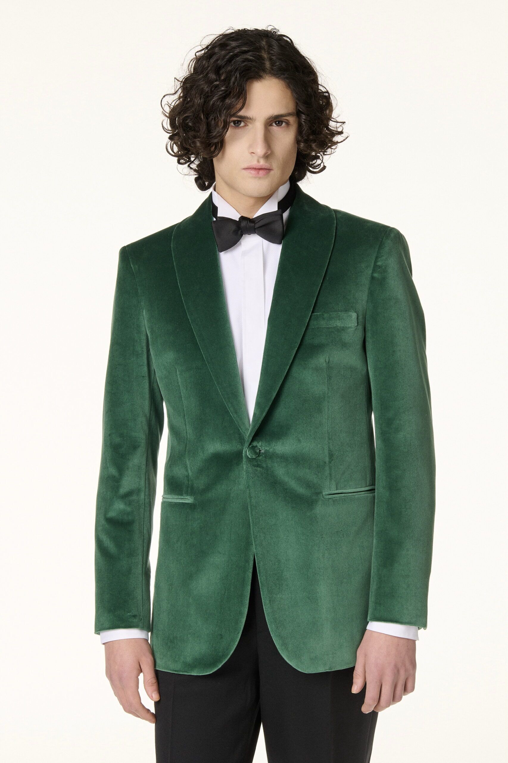 Veste Smoking Velours Vert Émeraude