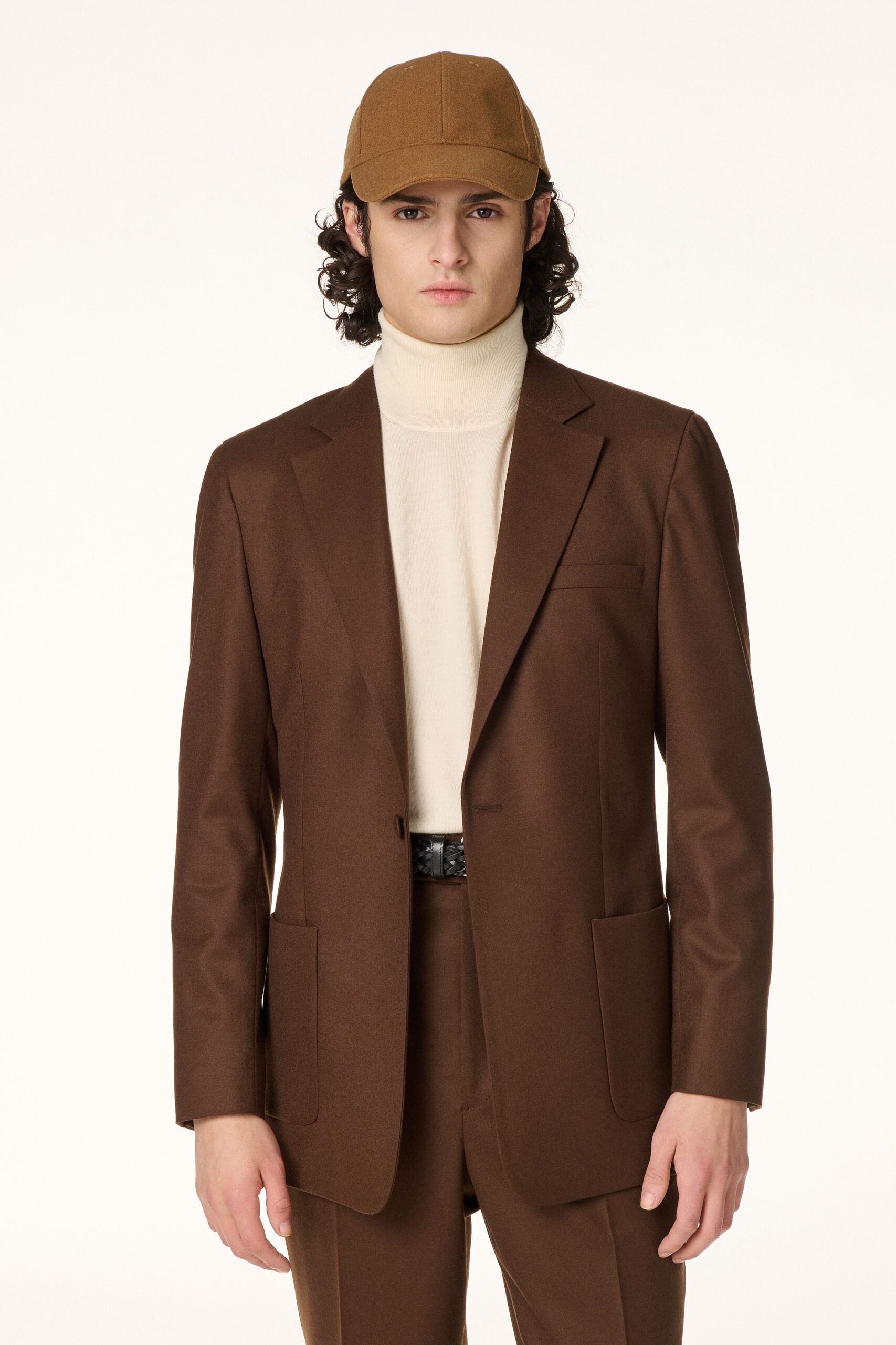 Veste Sur-Mesure Flanelle de Laine Marron | RIVES Paris ©