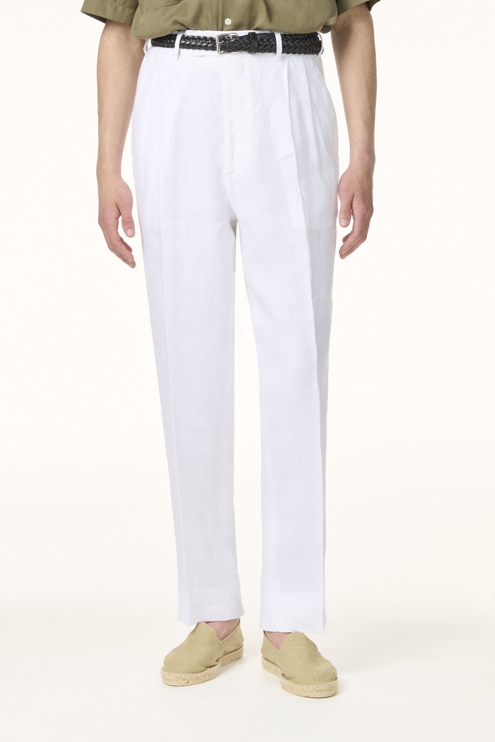 Pantalon en lin blanc sur-mesure RIVES Paris