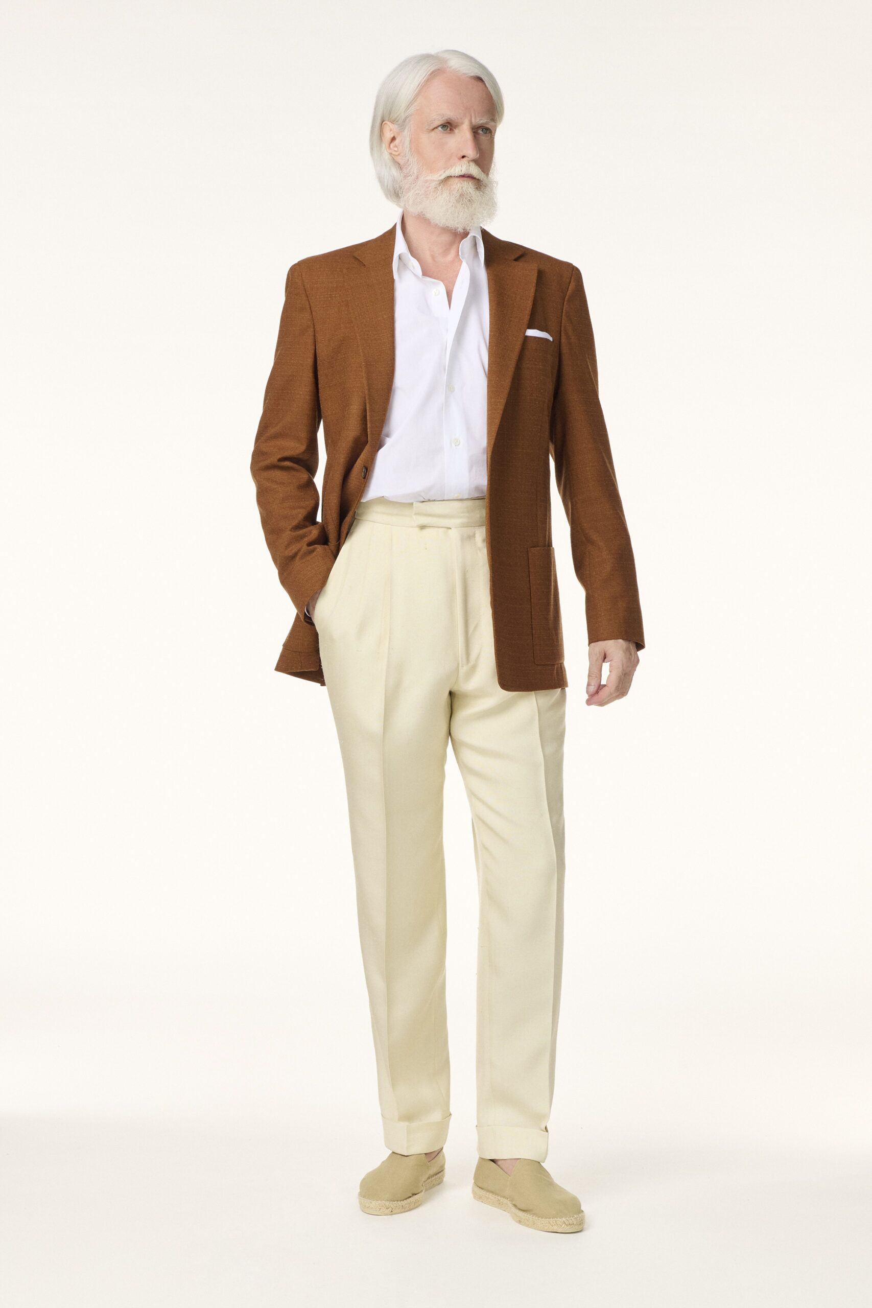 Tailor-made Wool Cashmere & Silk Ochre Jacket | Rives Paris © /2