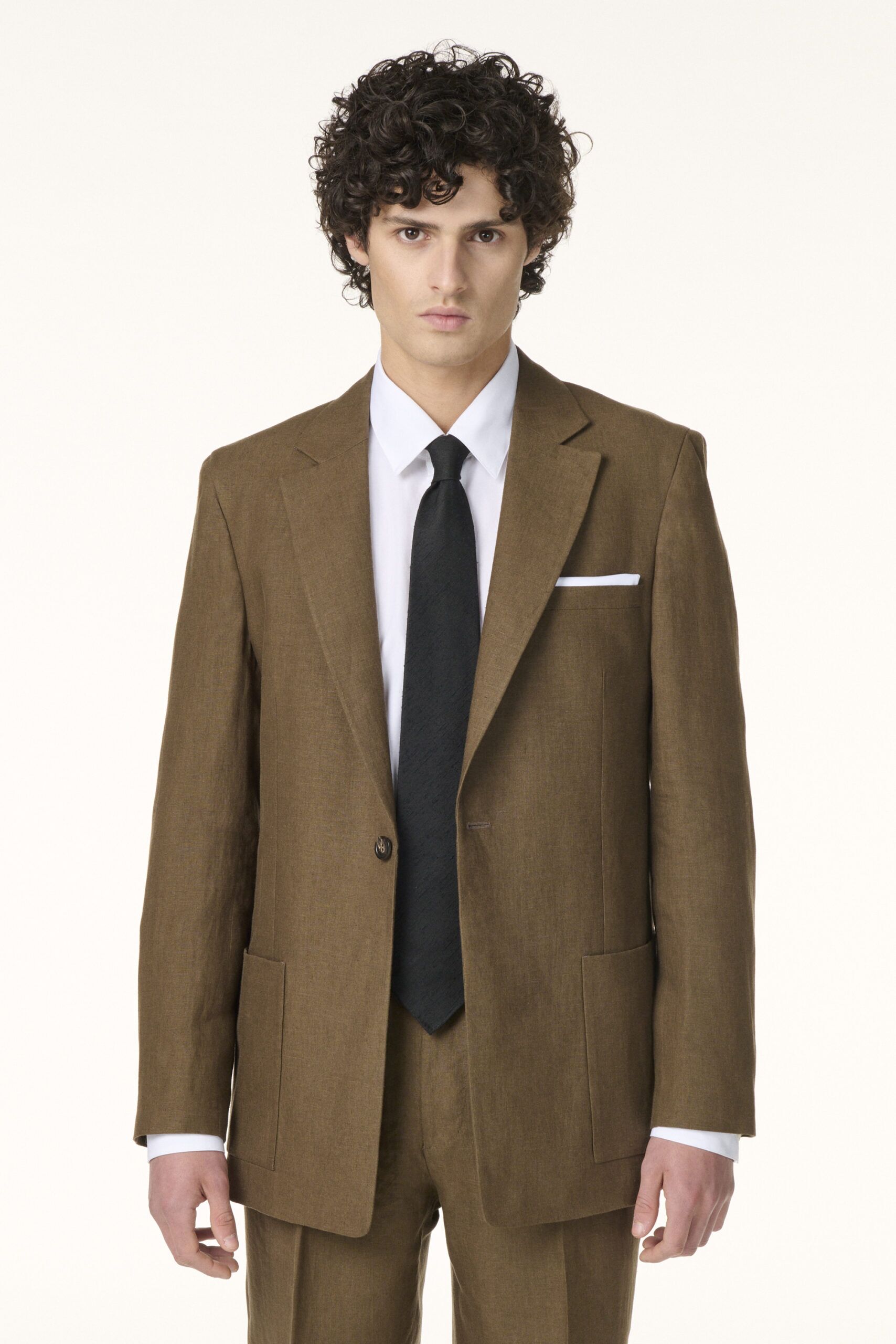 Costume en lin marron sur-mesure RIVES Paris