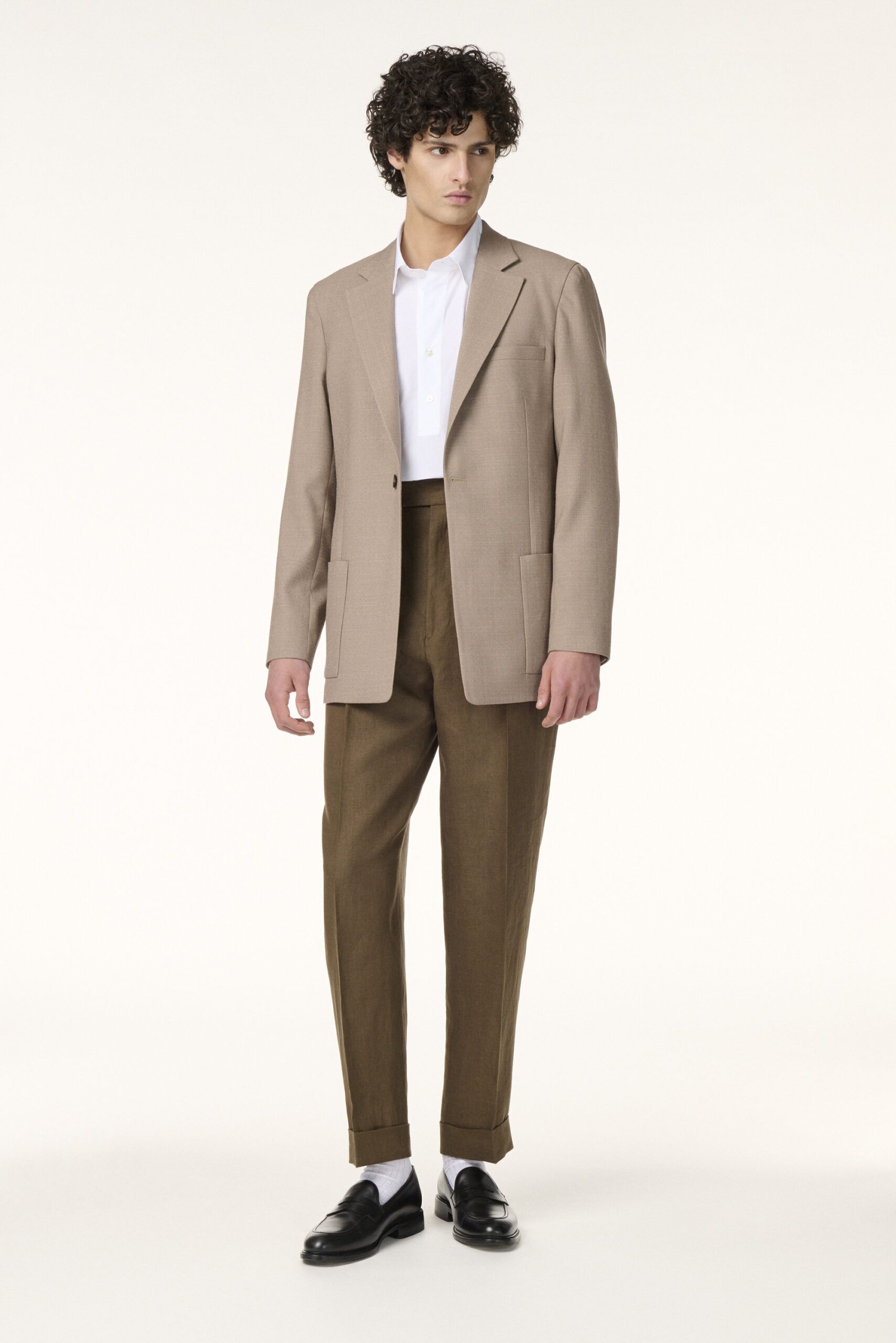 Tailor-made Wool Cashmere & Silk Taupe Jacket | Rives Paris © /2