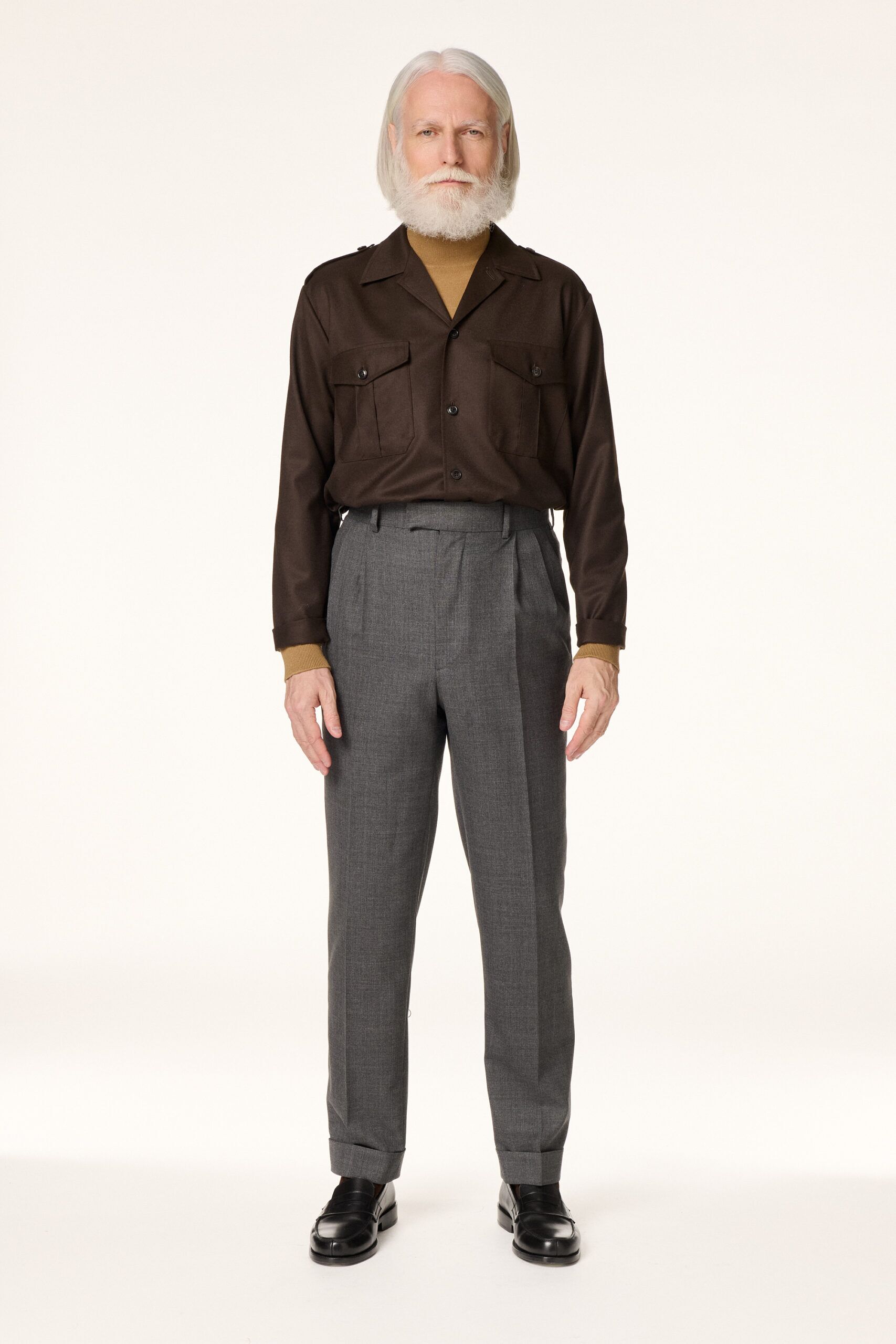 Sur-chemise Militaire Flanelle Marron