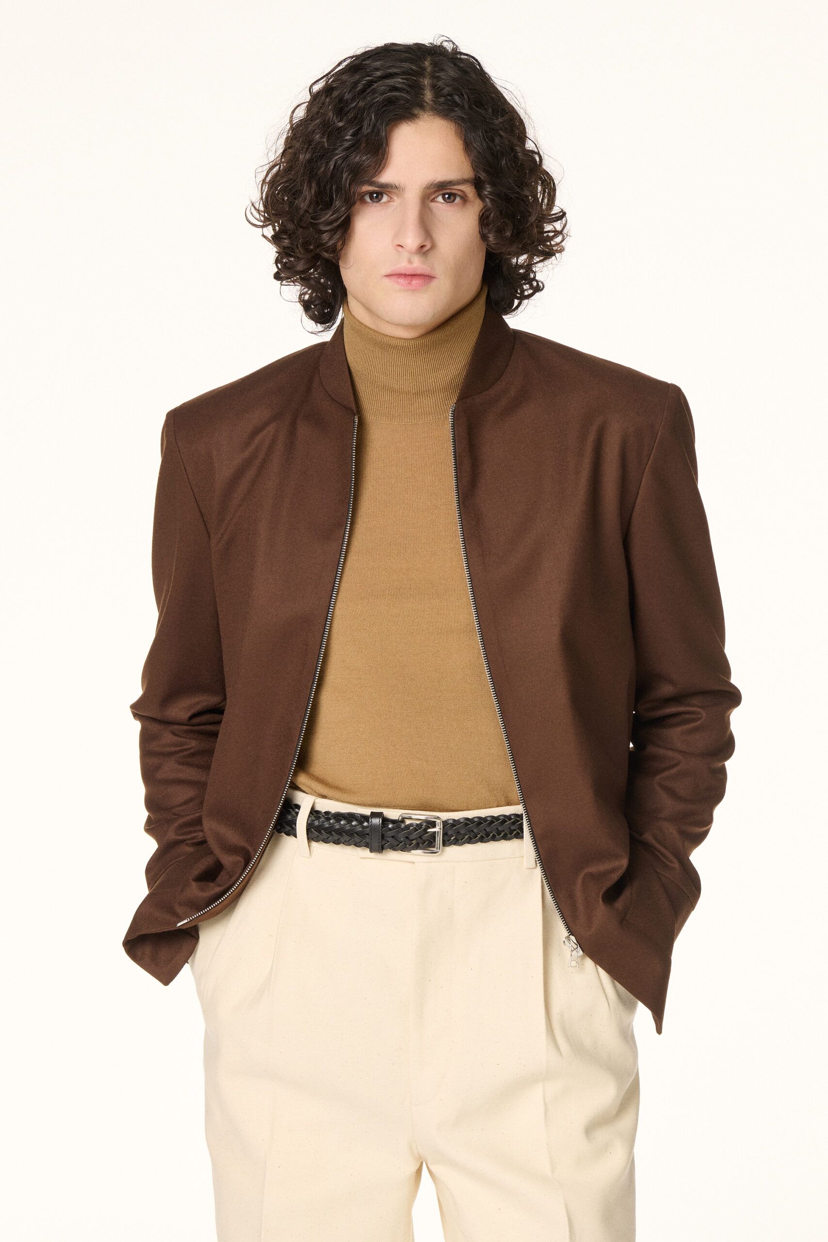 Tailor-made Bomber Brown Wool Flannel | RIVES Paris © /2