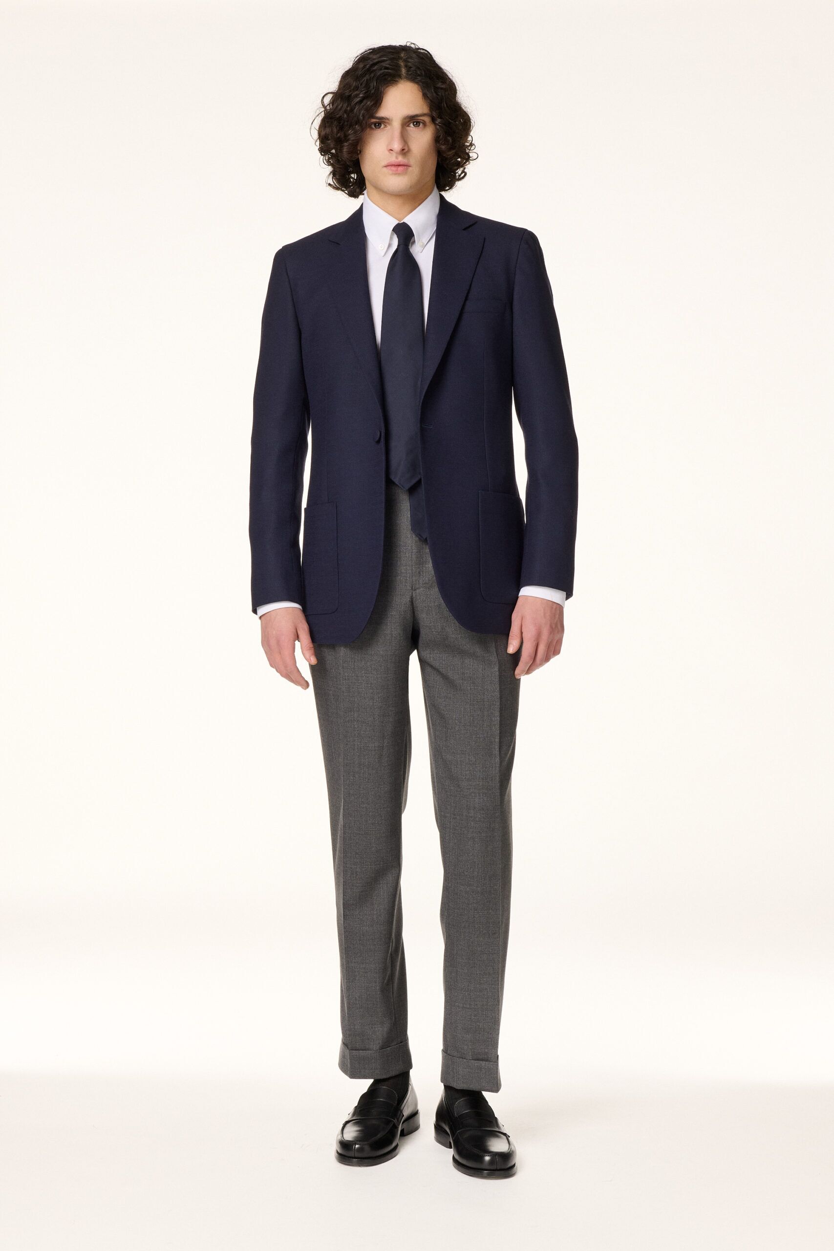Navy Blue Unstructured Jacket
