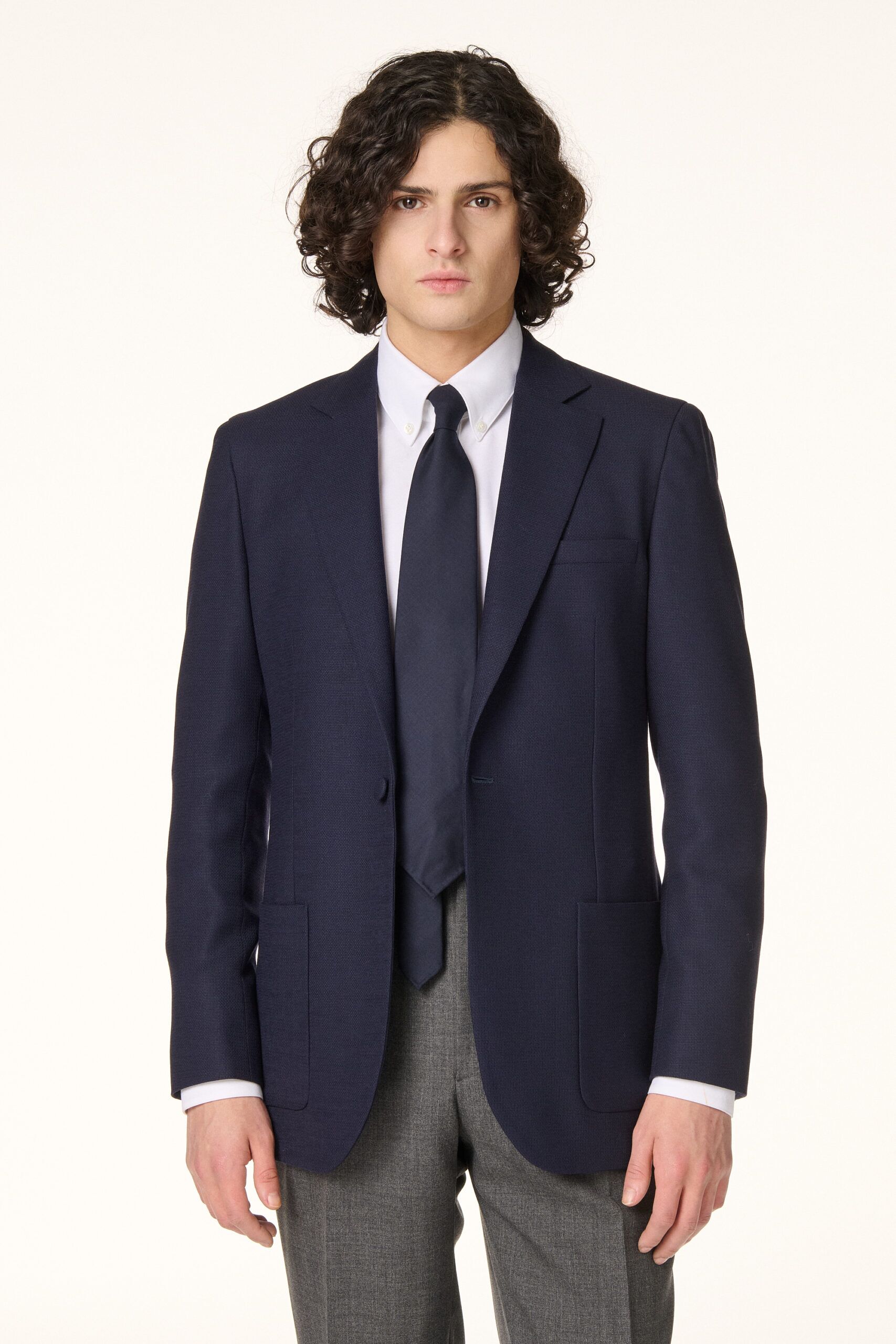 Navy Blue Unstructured Jacket