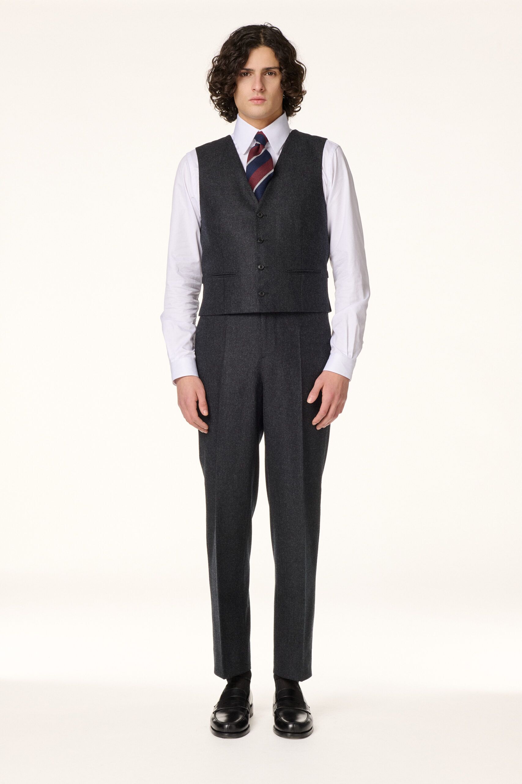 Costume 3 Pièces Flanelle Gris Anthracite