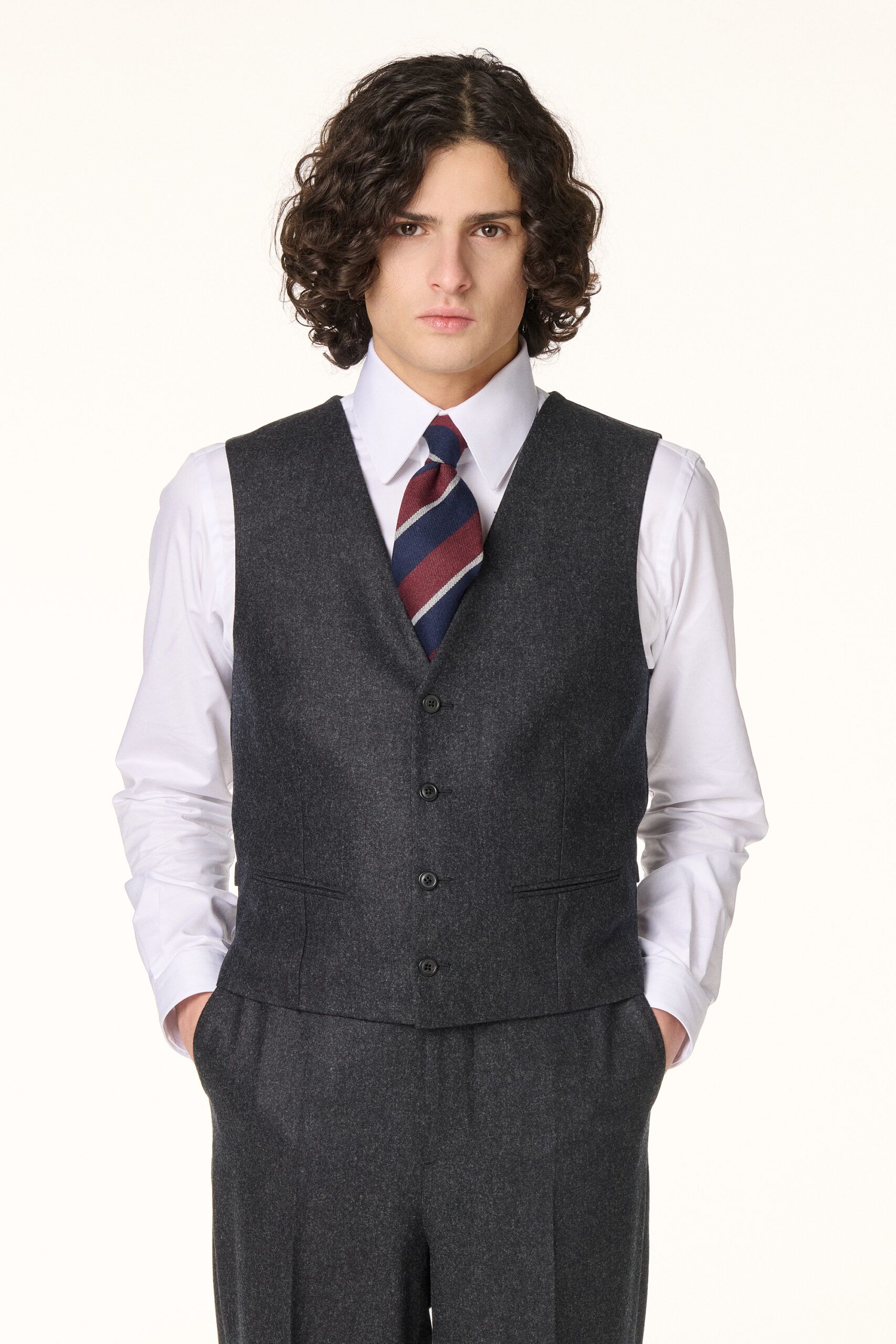 Gilet Flanelle Gris Anthracite