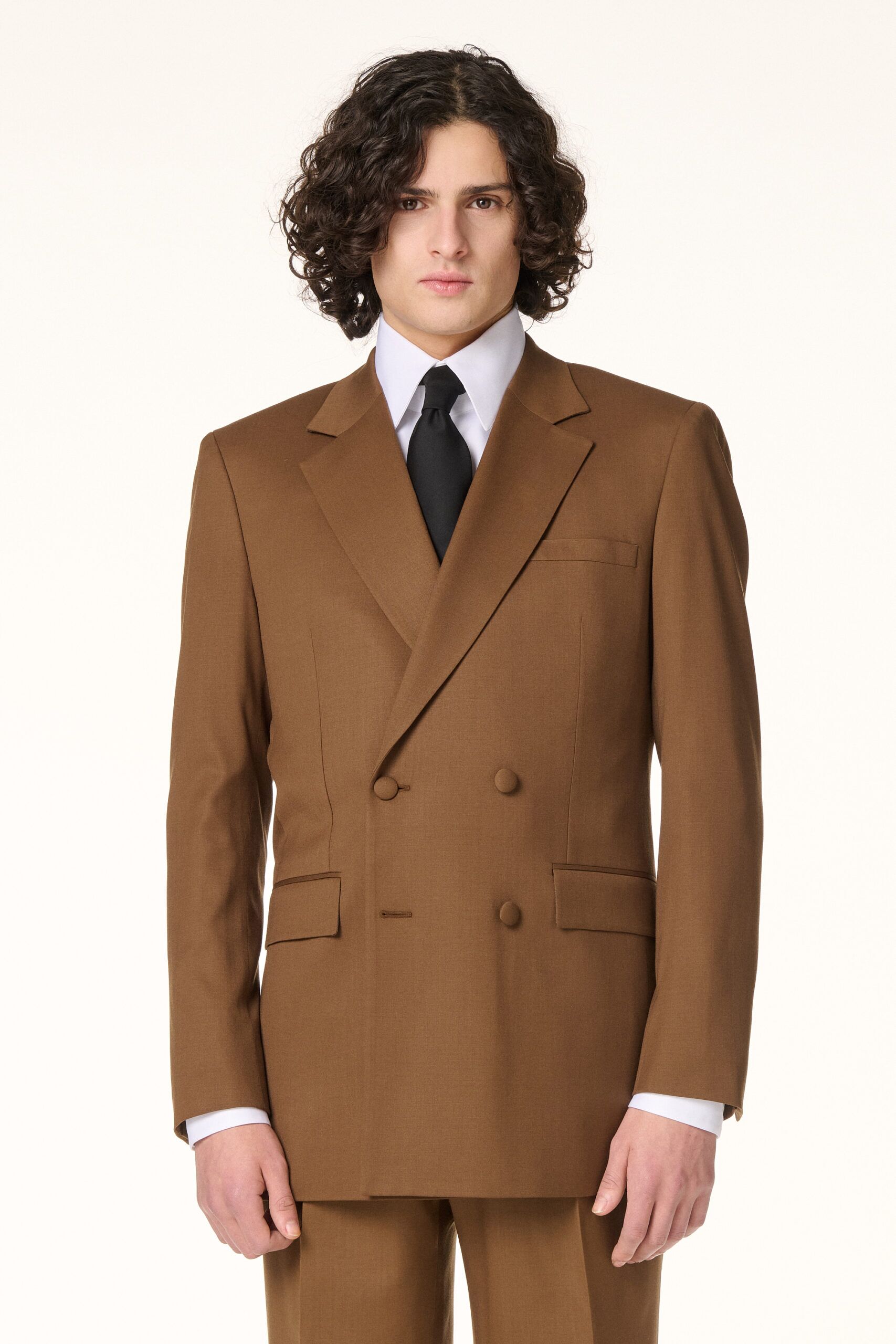 Chocolate Double-Breasted Jacket